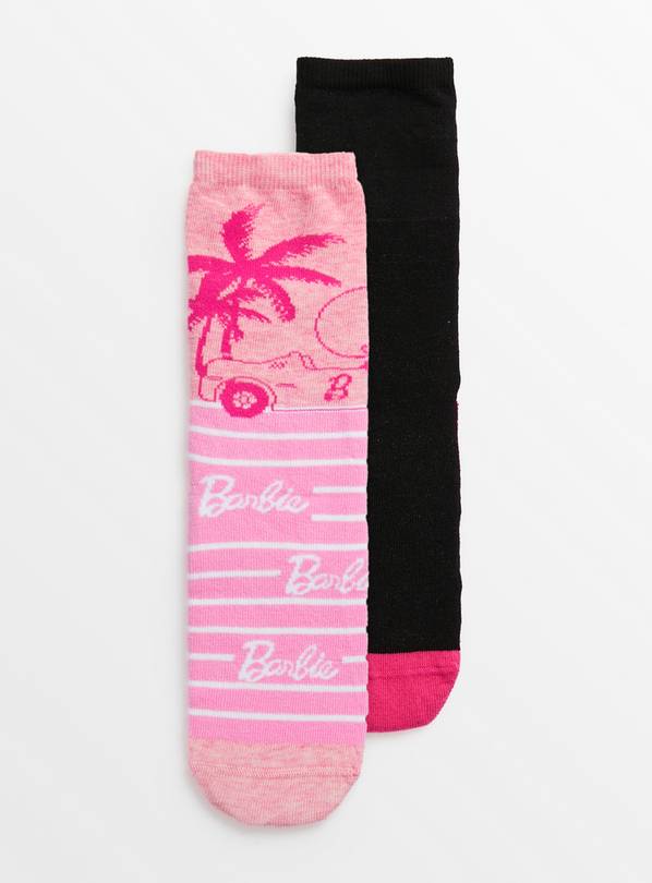 BARBIE Pink Logo Socks 2 Pack 4-8